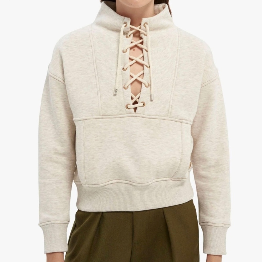Scotch & SodaLace Front Neutral Sweatshirt